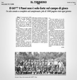 anteprima dell'articolo su go77passi.it pubblicato da "Il Tirreno"